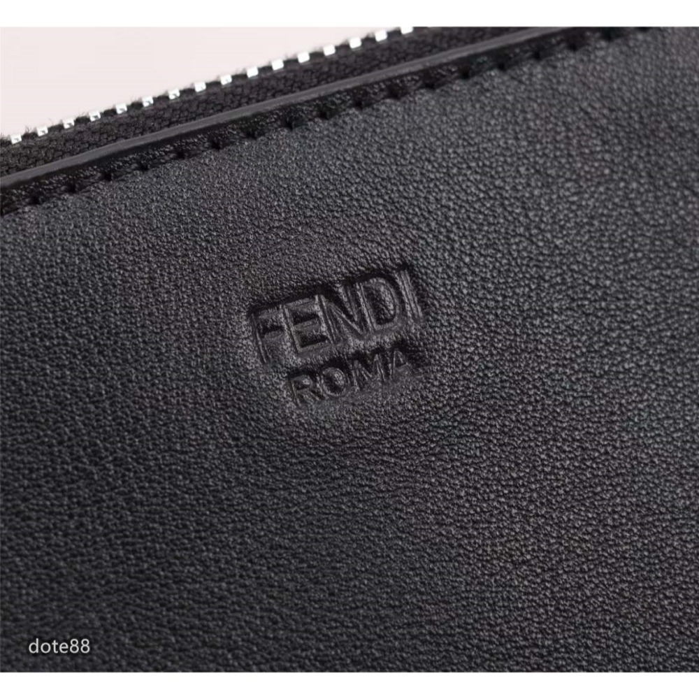 芬迪Fendi手拿包黑黃搭配立體眼睛百搭大容量男款時尚性價比超高簡約耐磨送男友節日生禮物出門必備時尚潮流-細節圖5
