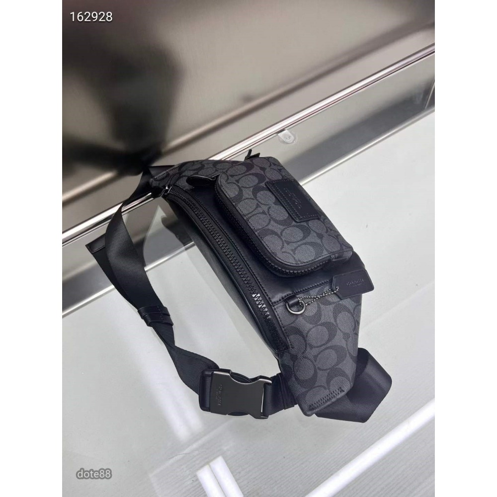 coach蔻馳男士胸包腰包斜挎包大容量皮革材質輕便出行出門必備百搭有型簡約時尚潮流休閒逛街生日禮物-細節圖4