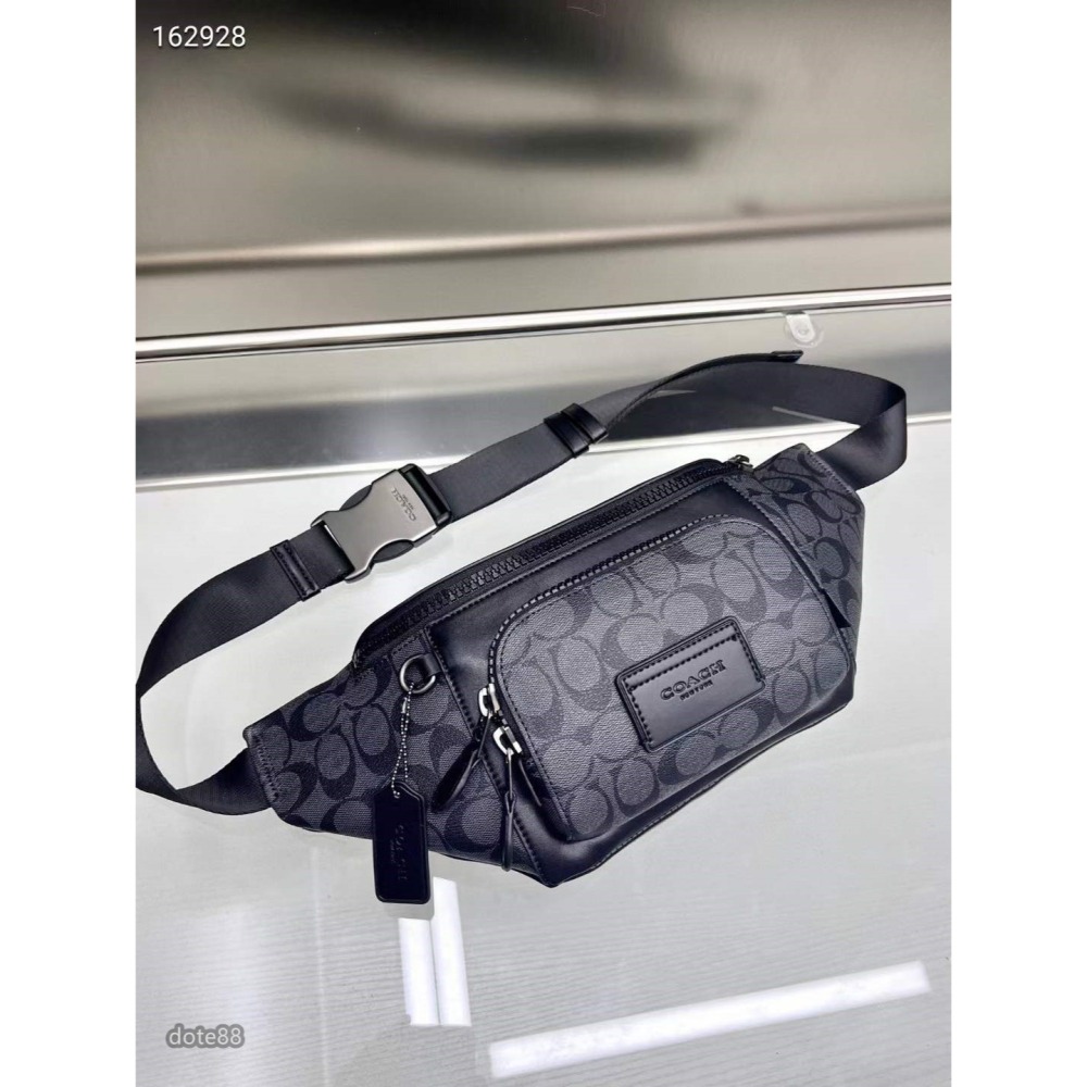 coach蔻馳男士胸包腰包斜挎包大容量皮革材質輕便出行出門必備百搭有型簡約時尚潮流休閒逛街生日禮物-細節圖7