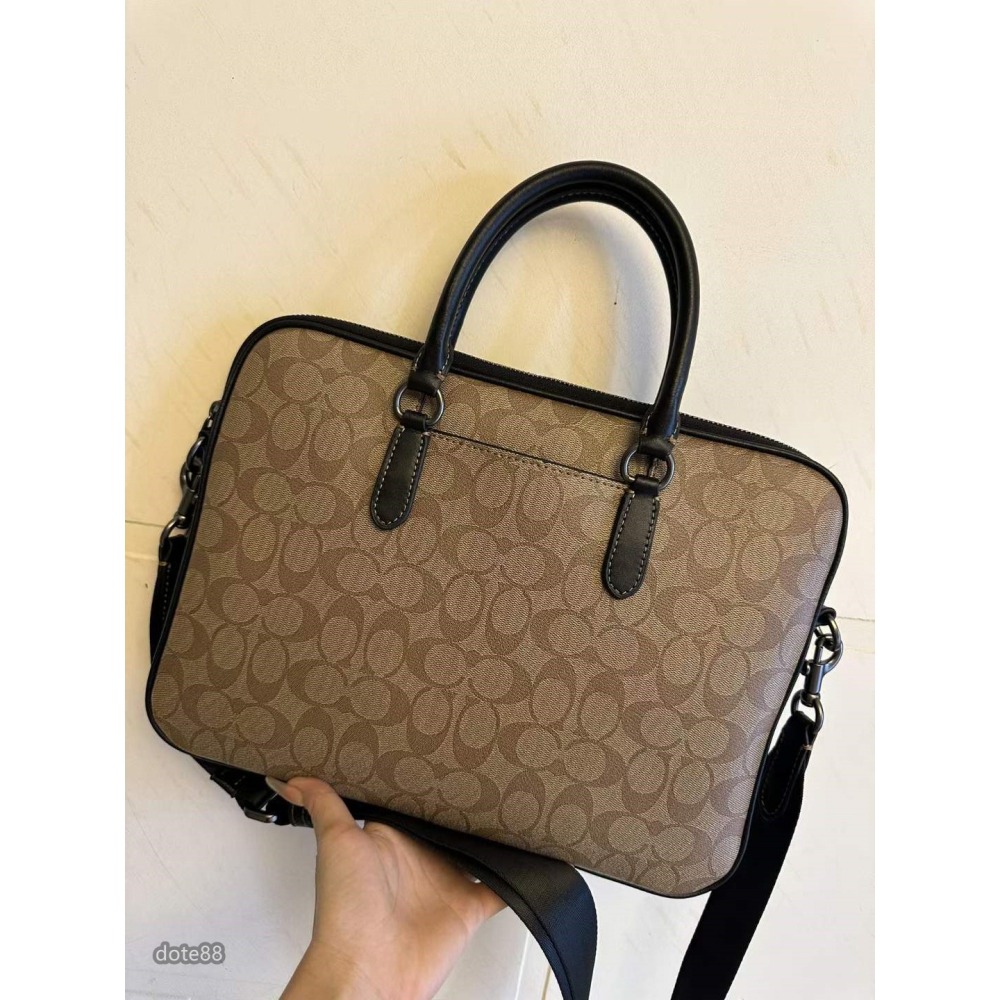 coach蔻馳男包公事包單肩包大容量可斜挎拉鍊袋多功能袋輕便實用出門必備百搭簡約時尚潮流行休閒逛街生日禮物情人節禮物-細節圖2