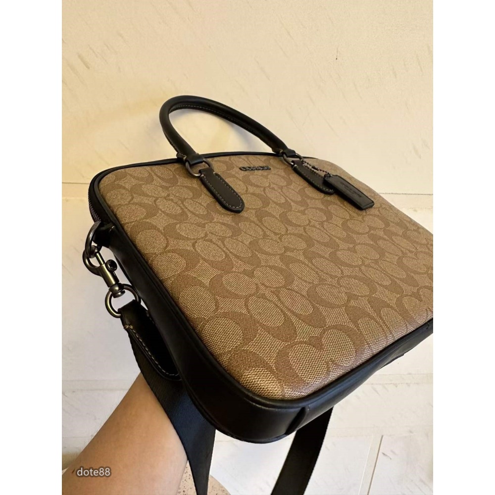 coach蔻馳男包公事包單肩包大容量可斜挎拉鍊袋多功能袋輕便實用出門必備百搭簡約時尚潮流行休閒逛街生日禮物情人節禮物-細節圖4