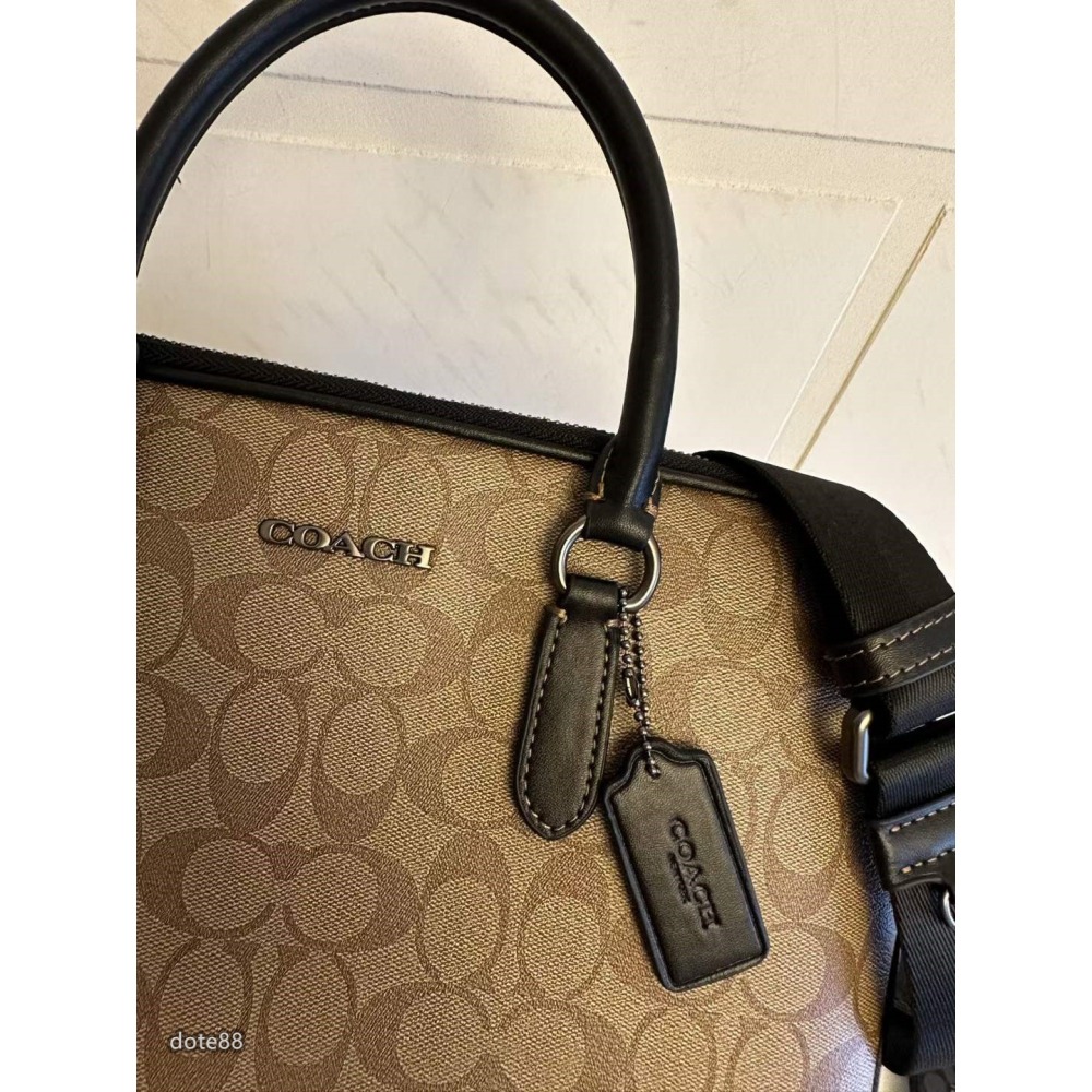 coach蔻馳男包公事包單肩包大容量可斜挎拉鍊袋多功能袋輕便實用出門必備百搭簡約時尚潮流行休閒逛街生日禮物情人節禮物-細節圖5