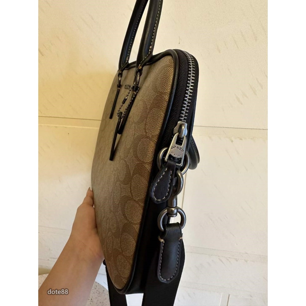 coach蔻馳男包公事包單肩包大容量可斜挎拉鍊袋多功能袋輕便實用出門必備百搭簡約時尚潮流行休閒逛街生日禮物情人節禮物-細節圖6