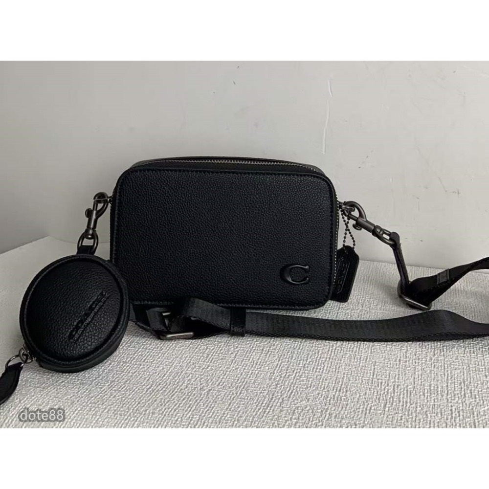 coach蔻馳男包斜挎相機包大容量耳機包多功能袋拉鍊開合輕便實用出門必備百搭簡約時尚潮流休閒逛街生日禮物情人節禮物-細節圖2