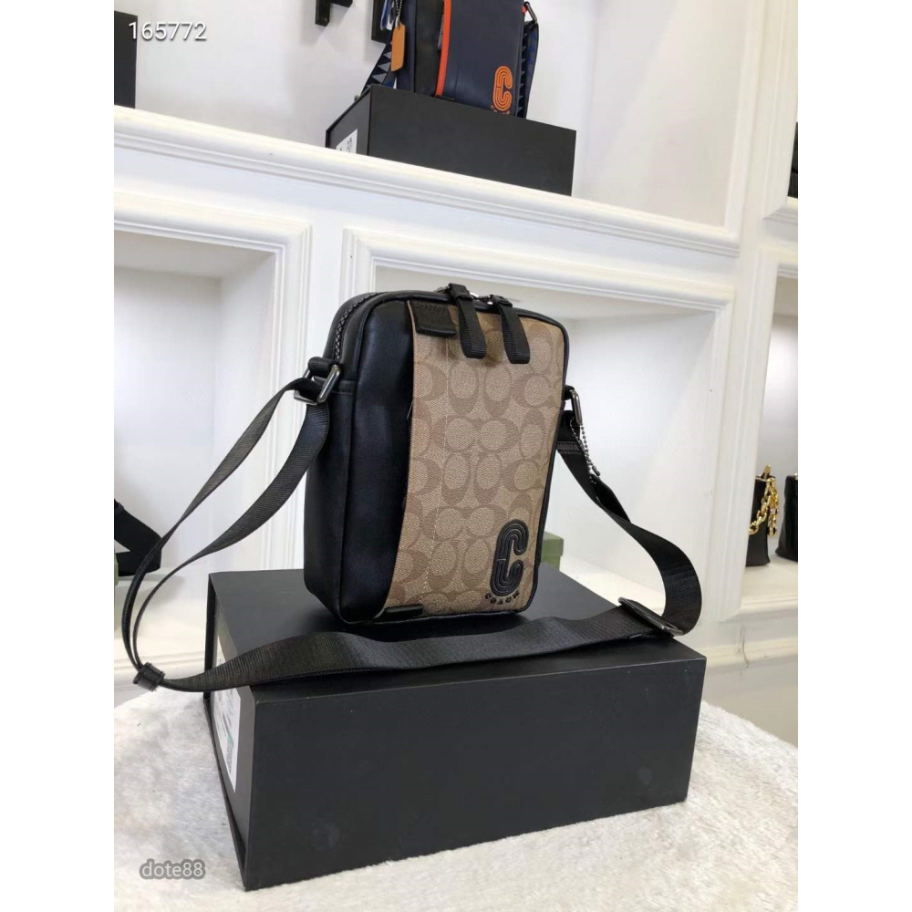 coach蔻馳單肩包斜跨包經典印花大容量夾層肩帶可調節輕便實用出門必備百搭有型簡約時尚潮流休閒逛街生日情人節禮物-細節圖5