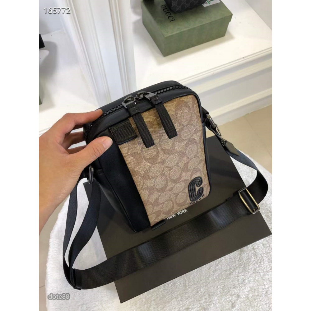 coach蔻馳單肩包斜跨包經典印花大容量夾層肩帶可調節輕便實用出門必備百搭有型簡約時尚潮流休閒逛街生日情人節禮物-細節圖6