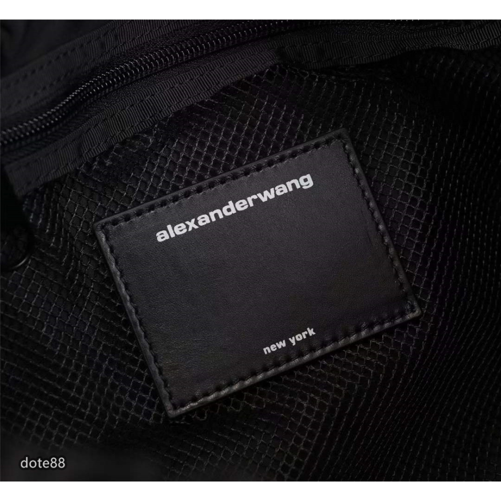 【Alexander wang】 亞歷山大王黑色尼龍手提肩背運動旅行包男女同款耐污耐磨多功能簡便實用出門旅行必備時尚-細節圖7