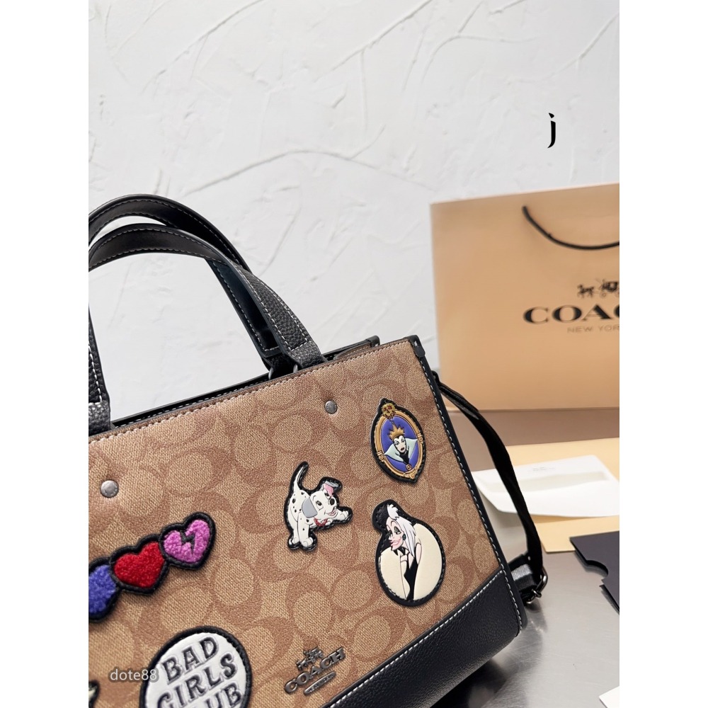 【coach】蔻馳新款托特包手提包購物袋容量超級大耐磨耐髒有隔層男女通用可手拎可斜挎輕質而空間寬敞多功能簡便出門必備-細節圖5