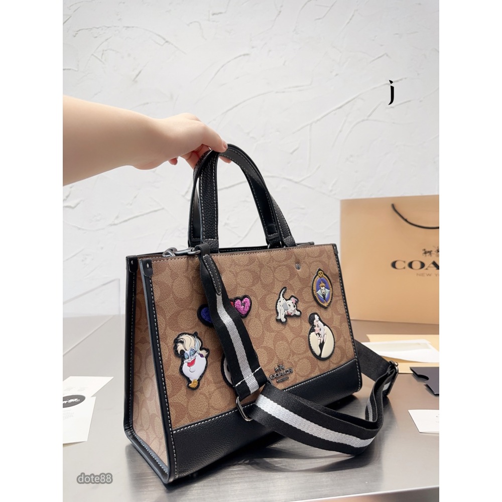 【coach】蔻馳新款托特包手提包購物袋容量超級大耐磨耐髒有隔層男女通用可手拎可斜挎輕質而空間寬敞多功能簡便出門必備-細節圖7