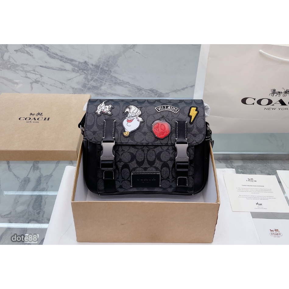 【coach】蔻馳男士女士單肩包郵差包斜挎包手機包經典印花大容量輕便實用出門必備送男友女友禮物百搭有型簡約時尚潮流休閒-細節圖3