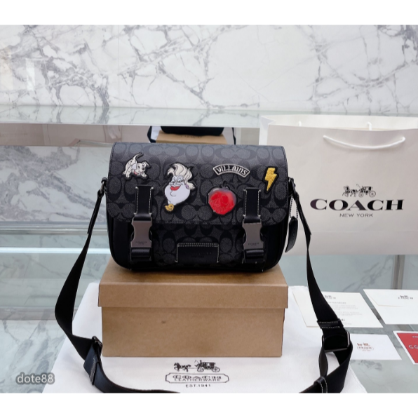 【coach】蔻馳男士女士單肩包郵差包斜挎包手機包經典印花大容量輕便實用出門必備送男友女友禮物百搭有型簡約時尚潮流休閒-細節圖6