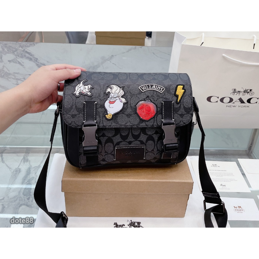 【coach】蔻馳男士女士單肩包郵差包斜挎包手機包經典印花大容量輕便實用出門必備送男友女友禮物百搭有型簡約時尚潮流休閒-細節圖7