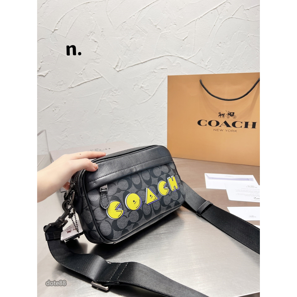 【coach】蔻馳男士女士單肩包相機包手機包錢包大loog印花大容量輕便實用出門必備送男友女友生日禮物百搭有型簡約時尚-細節圖8