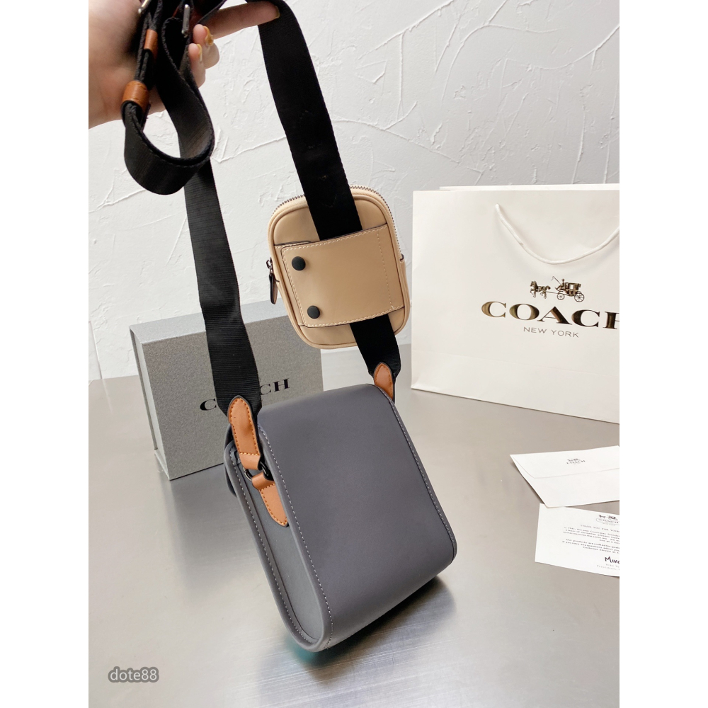 【coach】蔻馳男士單肩包斜挎包經典印花大容量年輕配色輕便實用出門必備送男友禮物百搭有型時尚潮流休閒逛街生日禮物-細節圖4