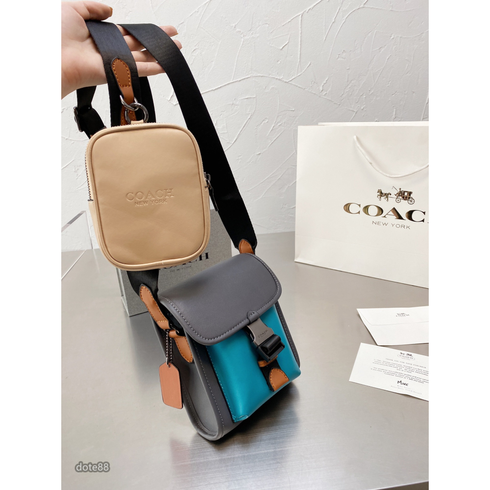 【coach】蔻馳男士單肩包斜挎包經典印花大容量年輕配色輕便實用出門必備送男友禮物百搭有型時尚潮流休閒逛街生日禮物-細節圖9