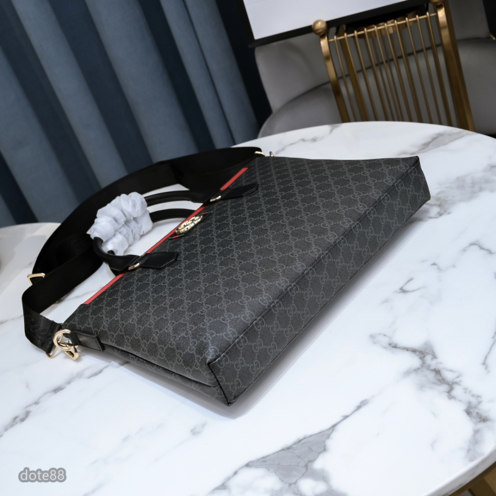 【Gucci】古馳男士公事包手提包斜挎包真皮經典印花可調節肩帶多隔層耐磨送領導老公禮物多功能簡便出門出差必備高端大氣-細節圖4