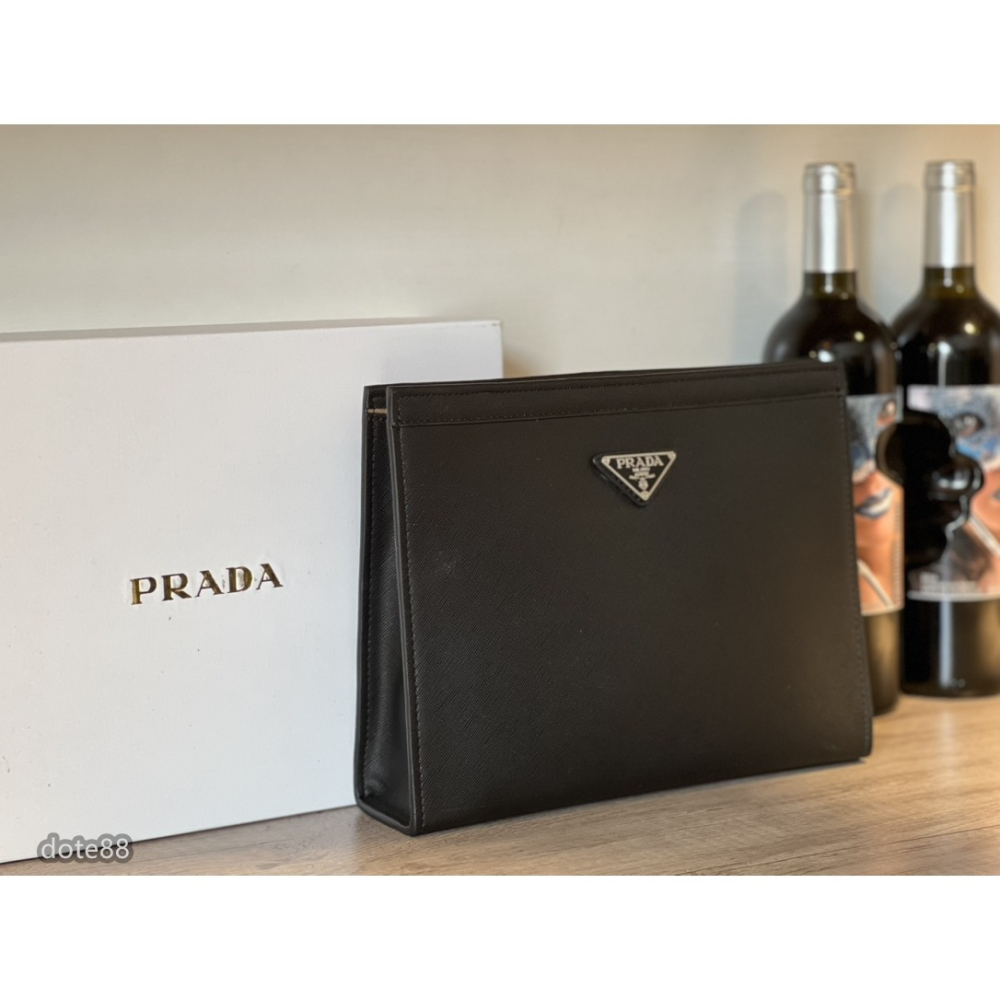 【Prada】普拉達男士手拿包三角標送男友生日禮物可調節肩帶多隔層耐磨多功能簡便實用出門必備簡約時尚百搭潮流休閒逛街-細節圖2