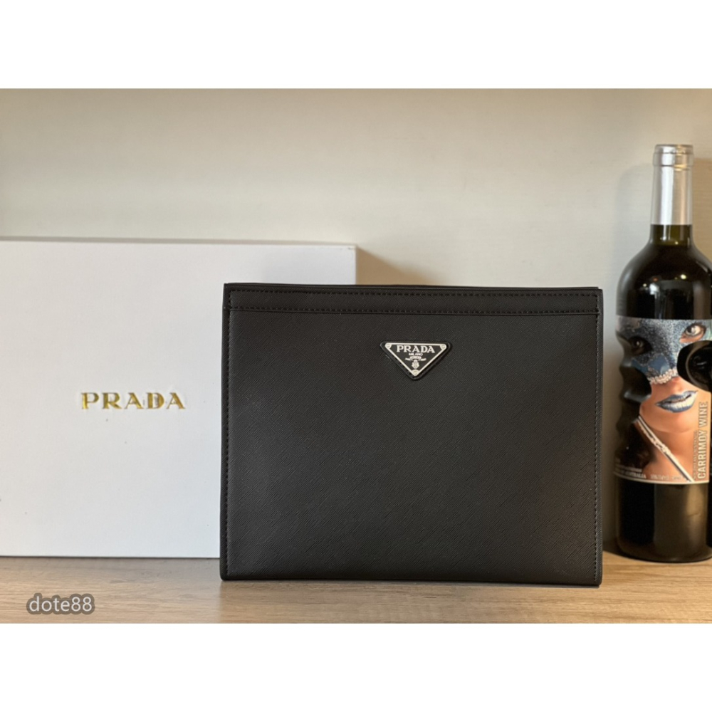 【Prada】普拉達男士手拿包三角標送男友生日禮物可調節肩帶多隔層耐磨多功能簡便實用出門必備簡約時尚百搭潮流休閒逛街-細節圖3