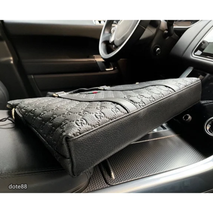 【GUCCI】古馳2023新款GG壓紋牛皮男士公文包大容量商務休閒手提電腦包單肩斜挎包父親節情人節生日禮物上班出差必備-細節圖7