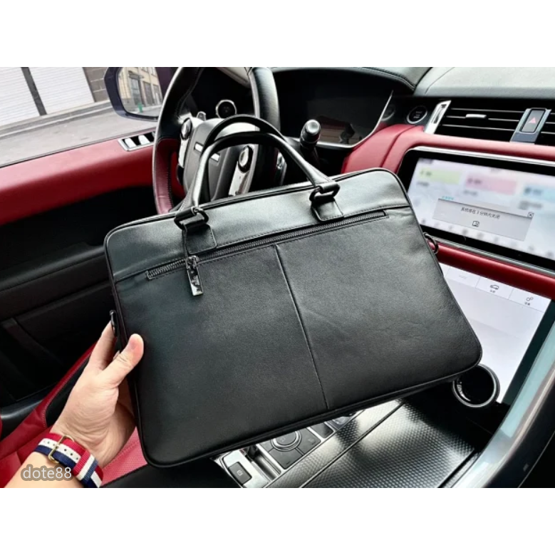 【GUCCI】古馳GG牛皮男士出差公事包大容量商務休閒手提包單肩斜挎包素色簡約父親節情人節生日禮物送領導上班出差必備-細節圖4