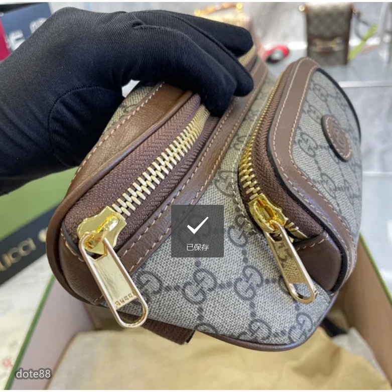 【GUCCI】古馳男士女士經典GG老花帆布腰包胸包單肩斜挎情侶包大容量多功能出門旅遊必備可斜挎休閒逛街情人節生日禮物-細節圖4