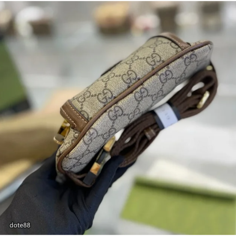 【GUCCI】古馳男士女士經典GG老花帆布腰包胸包單肩斜挎情侶包大容量多功能出門旅遊必備可斜挎休閒逛街情人節生日禮物-細節圖5