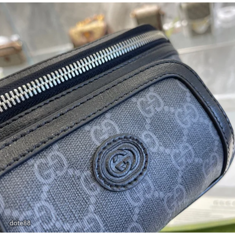 【GUCCI】古馳男士女士經典GG老花帆布腰包胸包單肩斜挎情侶包大容量多功能出門旅遊必備可斜挎休閒逛街情人節生日禮物-細節圖9