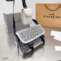 【coach】蔻馳男士女士經典馬蹄印花多配色翻蓋雙卡扣斜挎包單肩包郵差包相機包經典印花大容量輕便實用出門必備送男友禮物-規格圖9
