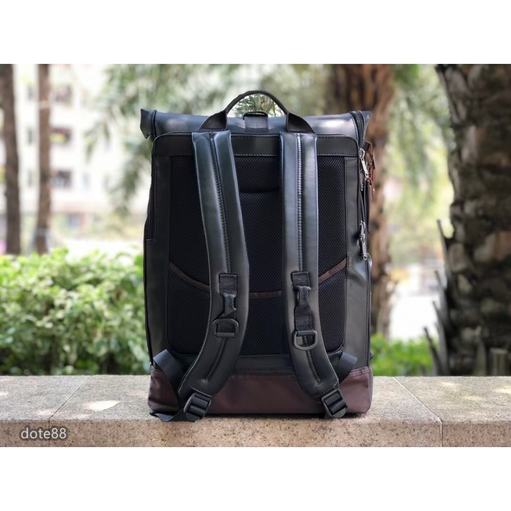 【TUMI】途米男士時尚雙肩背包登山包書包筆電包真皮材質多口袋隔層多耐磨耐用生日禮物簡便實用大容量輕便實用簡約出門必備-細節圖3