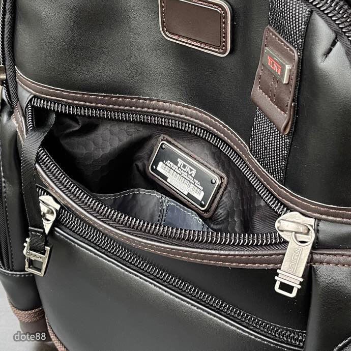 【TUMI】途米男士時尚雙肩背包登山包書包筆電包真皮材質防水多口袋隔層多耐磨耐用生日禮物簡便實用大容量輕便實用簡約-細節圖9