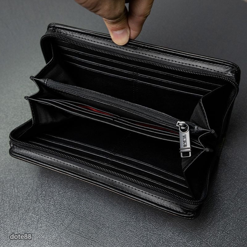 【TUMI】途米男士商務長款手拿包錢包手機包真皮材質拉鍊口袋多功能大容量簡便實用生日情人節父親節禮物輕便出門必備簡約-細節圖4