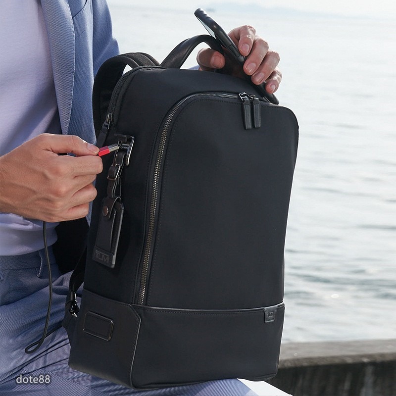 【TUMI】途米男士時尚雙肩背包手提包登山包書包筆電包旅行包商務包彈道尼龍材質多口袋鑰匙鎖帶簡約大氣隔層多耐磨耐用-細節圖6