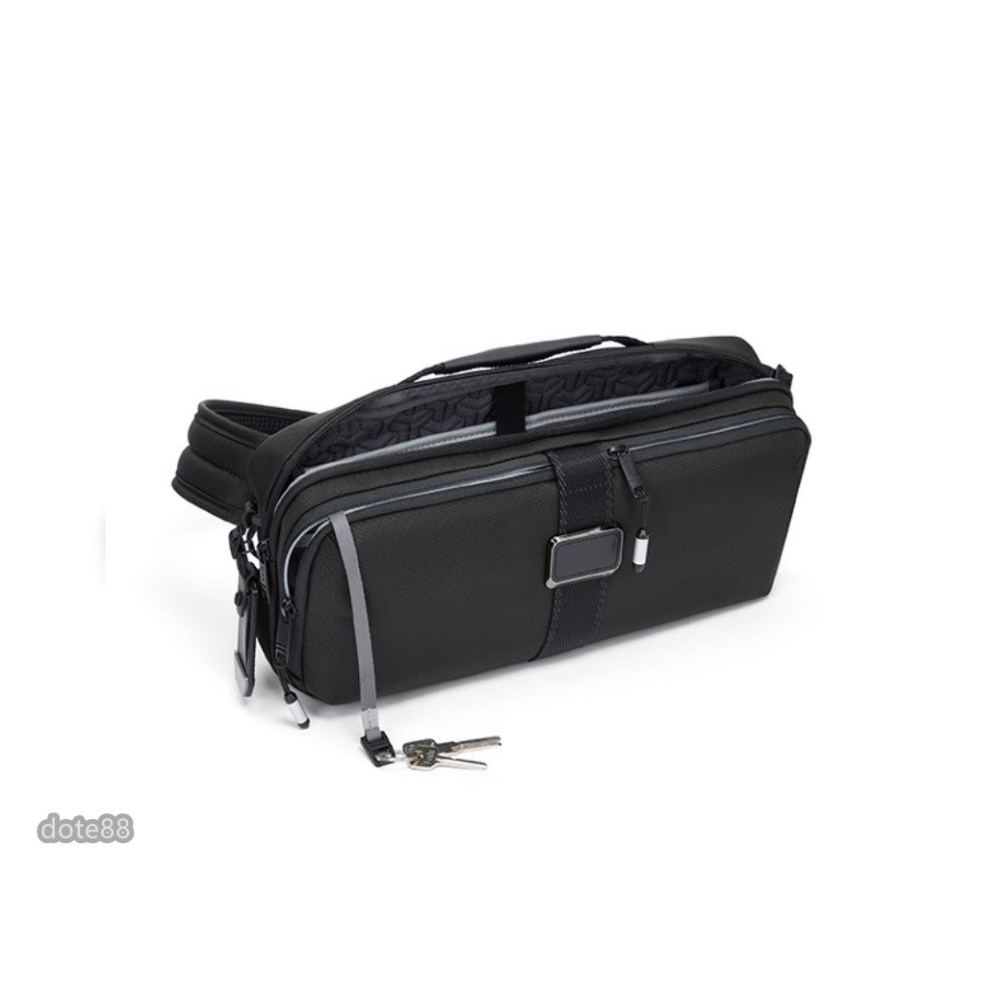 【TUMI】途米男士單肩包胸包腰包手機包錢包斜挎包尼龍材質拉鍊口袋鑰匙帶多功能可調節肩帶大容量簡便實用生日禮物出門必備-細節圖3