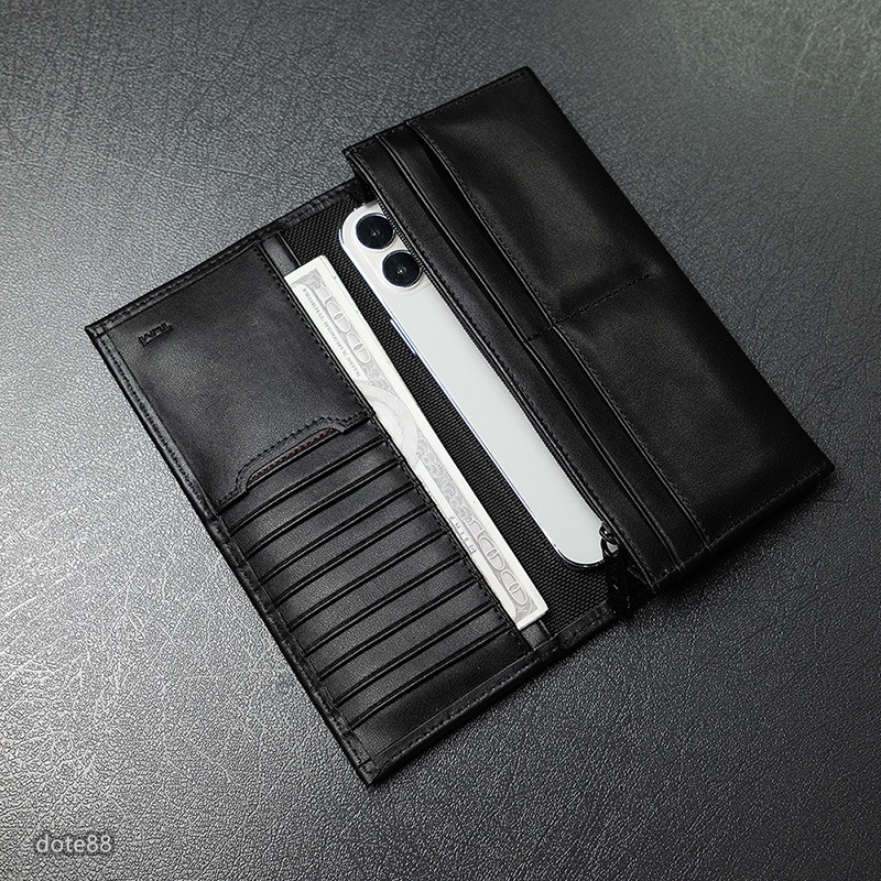 TUMI途米男士商務長款翻蓋式手拿包錢包卡包真皮材質多功能簡便實用生日情人節父親節禮物輕便出門必備簡約時尚從容百搭-細節圖2