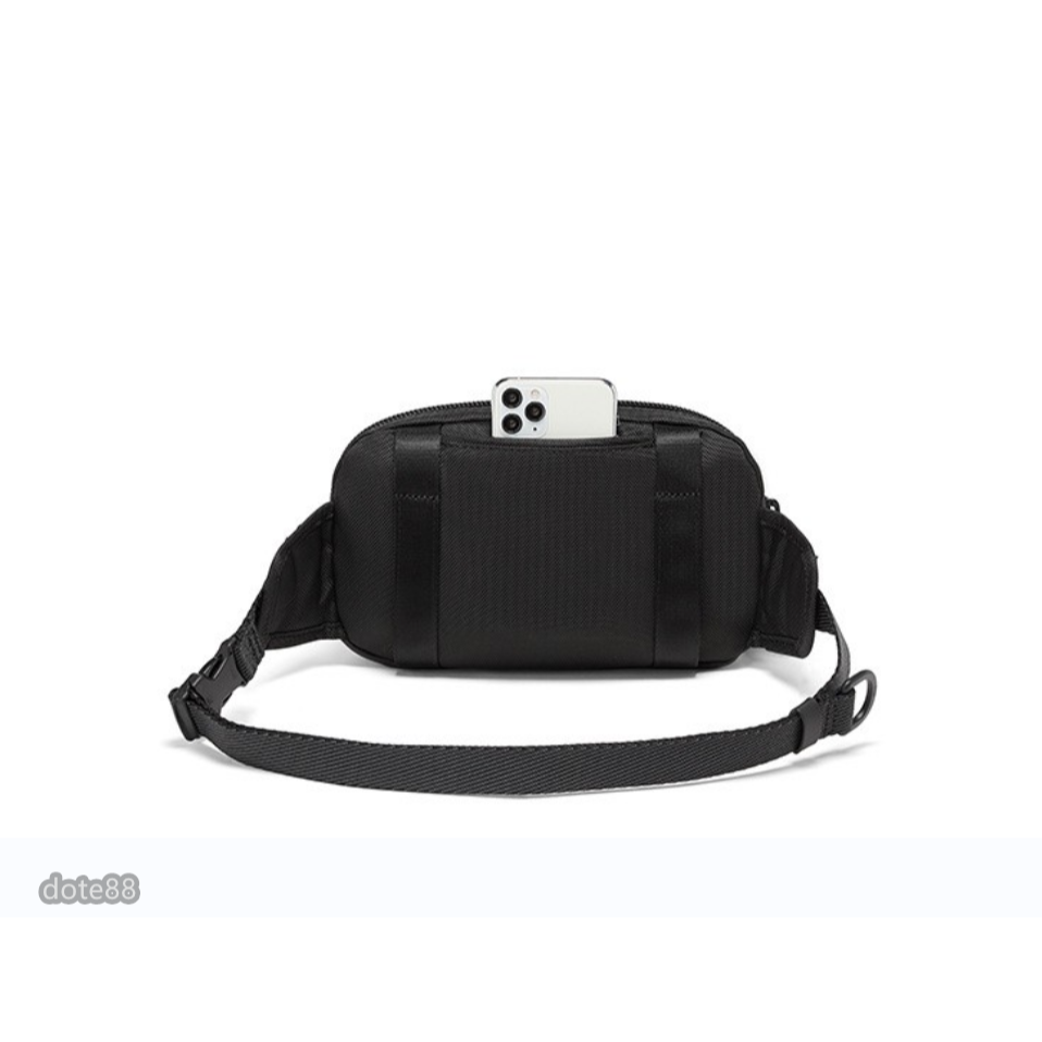 TUMI途米男士兩個肩帶黑色可單肩包可腰包可斜挎包手機包相機包快捷手機袋尼龍材質拉鍊口袋鑰匙包多功能可調節肩帶大容量-細節圖4