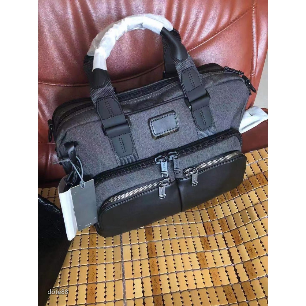 TUMI途米手提包公事包旅行包筆電包彈道尼龍耐磨防水多隔層多功能可調節拆卸長肩帶容量大電腦隔層送領導送老公禮物簡約大氣-細節圖7