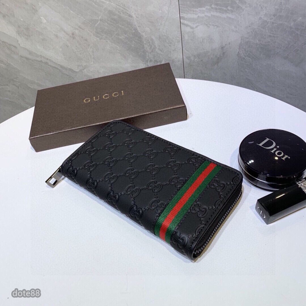 【GUCCI】古馳新款男士女士通用款錢包手拿包手抓包夾包浮雕雙經典GG印花簡約經典老印花大容量多功能上班商務出門必備-細節圖3