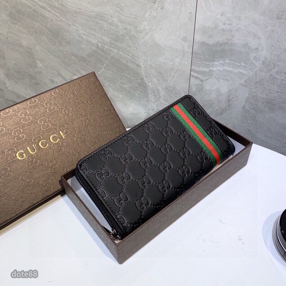 【GUCCI】古馳新款男士女士通用款錢包手拿包手抓包夾包浮雕雙經典GG印花簡約經典老印花大容量多功能上班商務出門必備-細節圖5