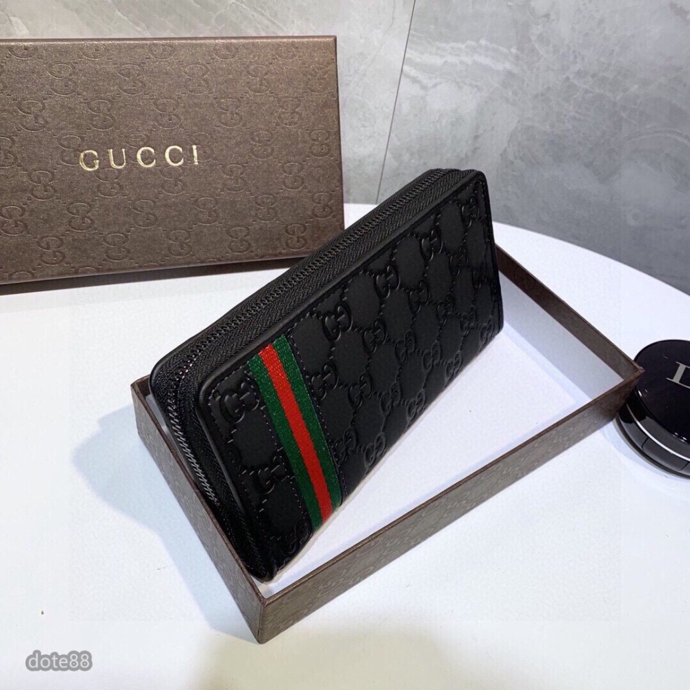 【GUCCI】古馳新款男士女士通用款錢包手拿包手抓包夾包浮雕雙經典GG印花簡約經典老印花大容量多功能上班商務出門必備-細節圖8