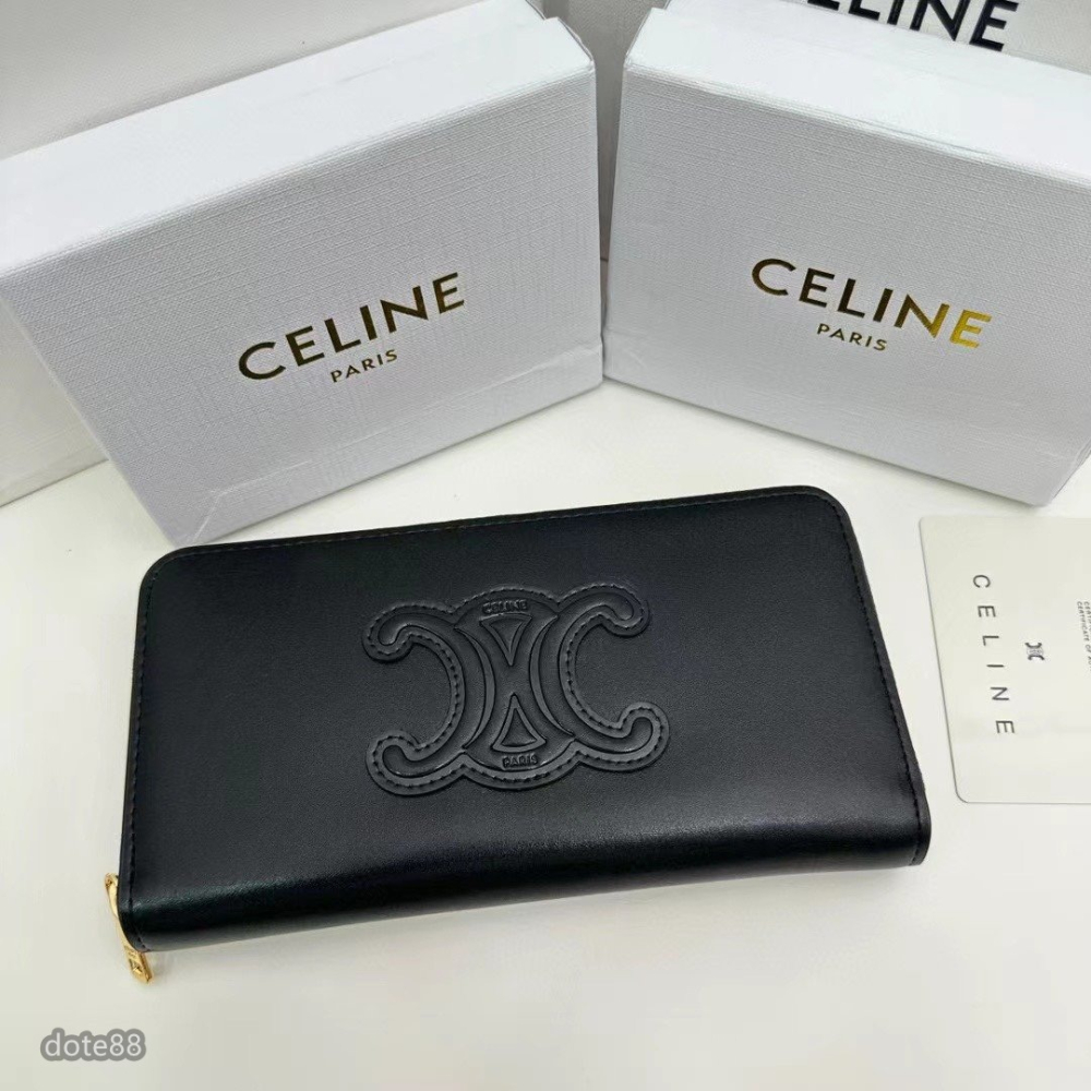【Celine】賽琳男士女士同款錢包手拿包手抓包夾包簡約大容量多隔層拉鏈封口多功能適合上班商務出門必備休閒逛街多卡槽-細節圖3
