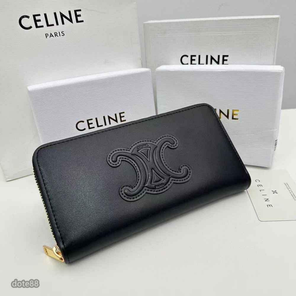 【Celine】賽琳男士女士同款錢包手拿包手抓包夾包簡約大容量多隔層拉鏈封口多功能適合上班商務出門必備休閒逛街多卡槽-細節圖4
