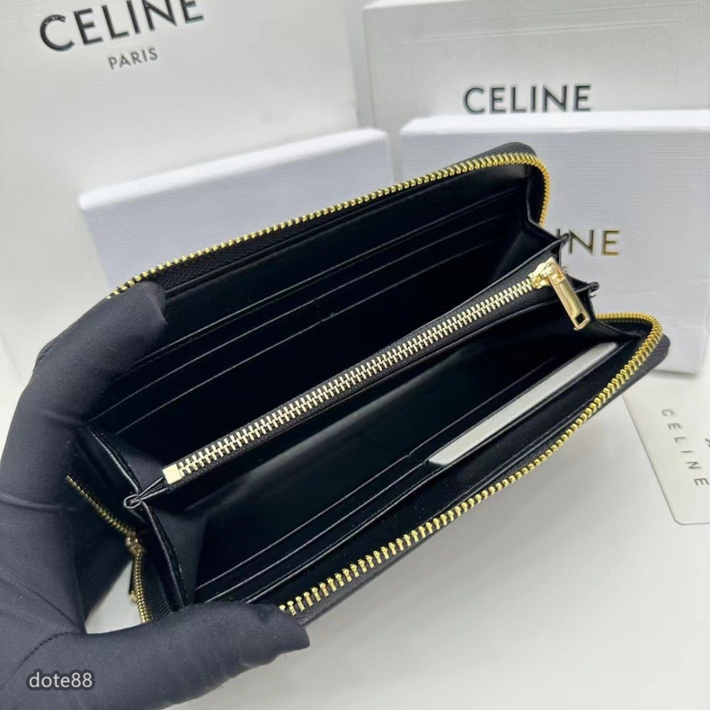 【Celine】賽琳男士女士同款錢包手拿包手抓包夾包簡約大容量多隔層拉鏈封口多功能適合上班商務出門必備休閒逛街多卡槽-細節圖7