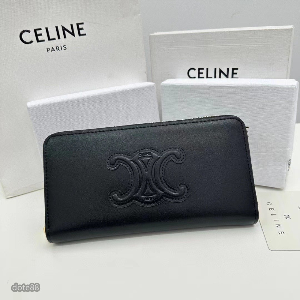 【Celine】賽琳男士女士同款錢包手拿包手抓包夾包簡約大容量多隔層拉鏈封口多功能適合上班商務出門必備休閒逛街多卡槽-細節圖8