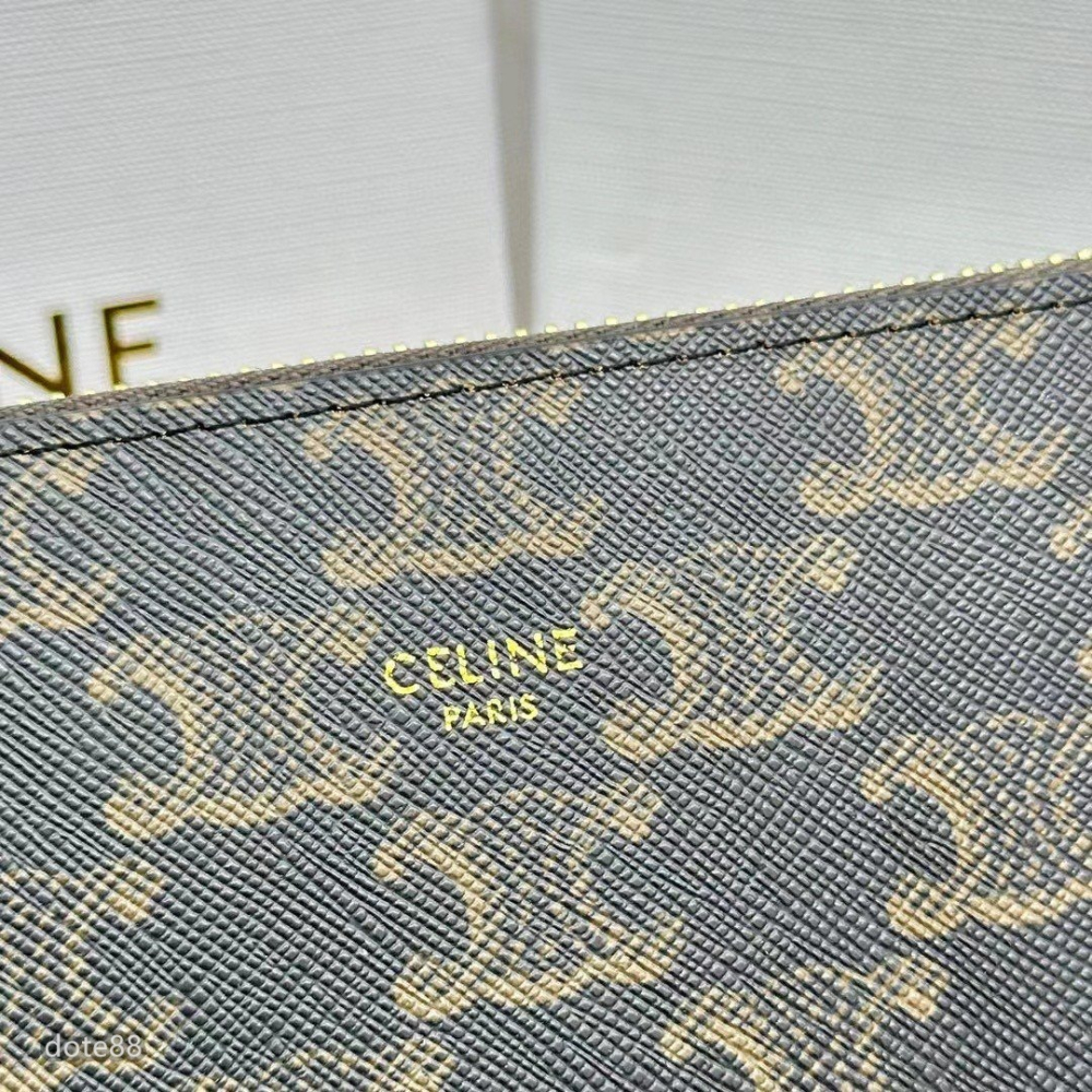 【Celine】賽琳男士女士同款錢包手拿包手抓包夾包經典老花簡約大容量多卡槽多隔層拉鏈封口多功能適合上班出門必備休閒-細節圖6