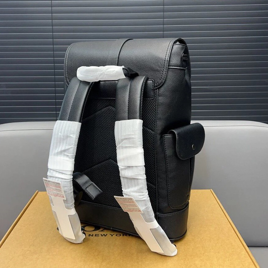 COACH蔻馳雙肩包 男生背包 Hudson雙肩包 大容量男女通用背包 學生書包 電腦包 黑色棕色真皮背包 商務通勤男包-細節圖6