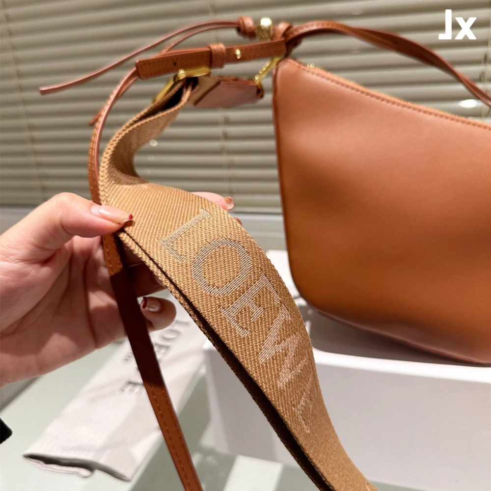 Loewe羅意威包包 Hammock Hobo loewe吊床包 時尚通勤女包 腋下包 棕色真皮包包 斜背包 手提袋 牛-細節圖9