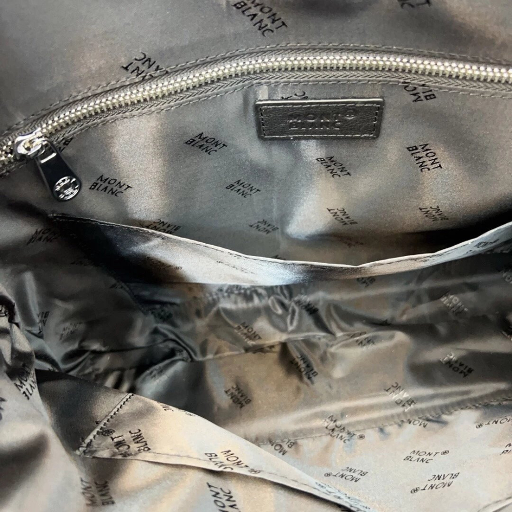 Montblanc萬寶龍公事包 M_GRAM系列牛皮壓花男生公事包 公文包 大容量筆電背包 電腦包 商務出差背包 黑色牛-細節圖8