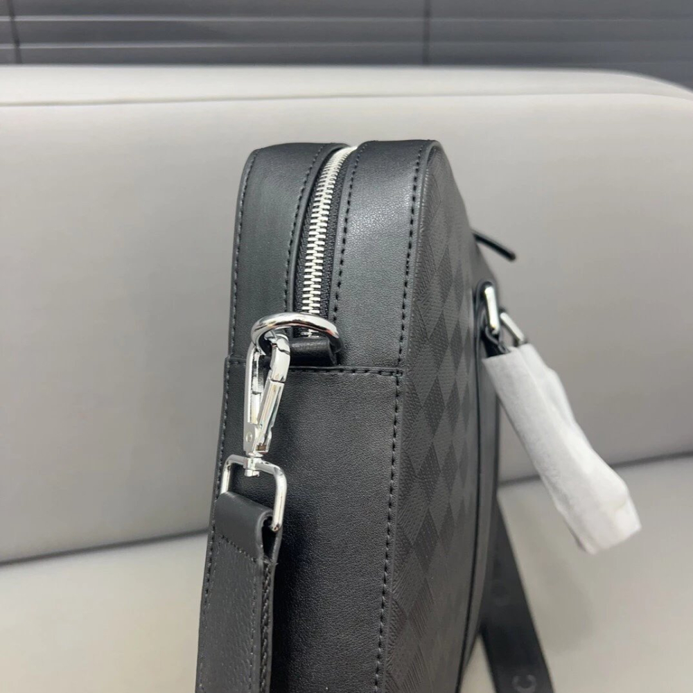 Montblanc萬寶龍公事包 男生背包 大容量多隔層公文包 商務通勤筆電背包 手提袋 壓花牛皮包包 黑色真皮皮質背包男-細節圖5