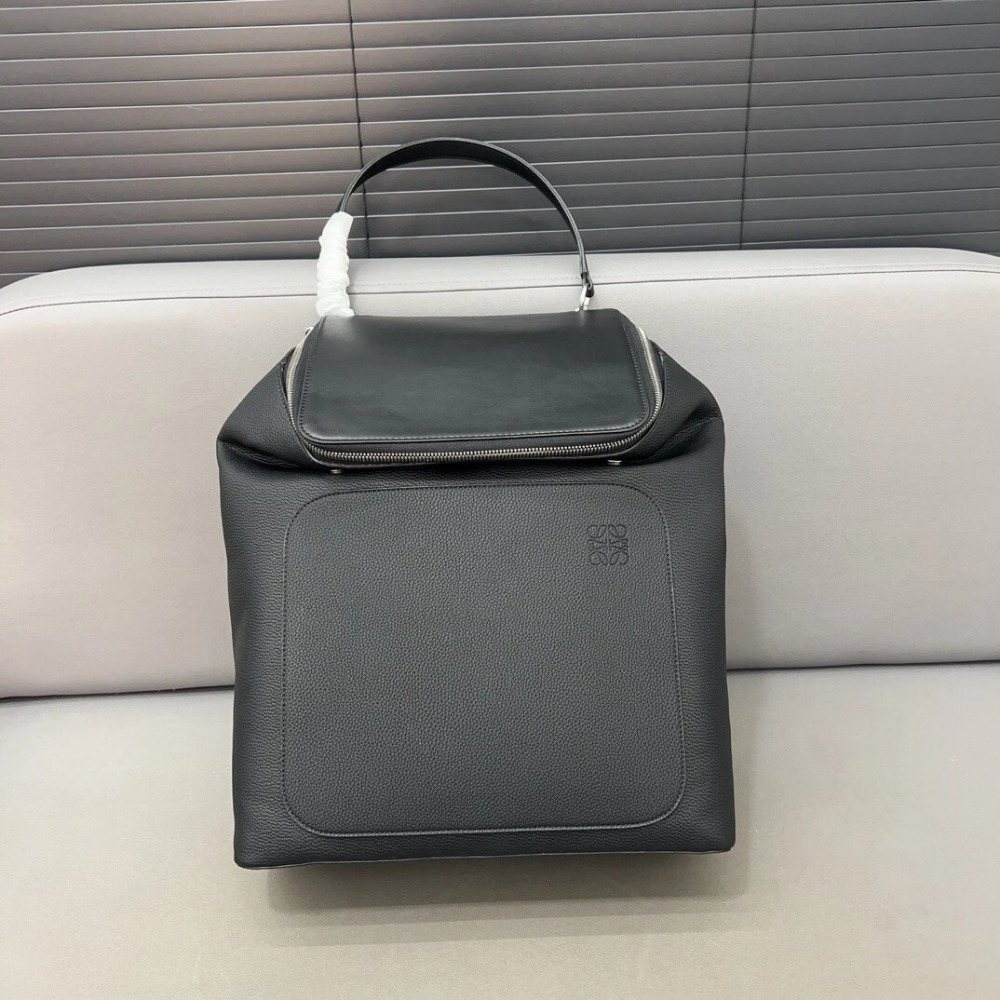 Loewe羅意威雙肩包 Goya背包 男女通用背包 大容量書包 女生雙肩後背包 簡約通勤百搭時尚女包 黑色真皮背包 牛-規格圖9