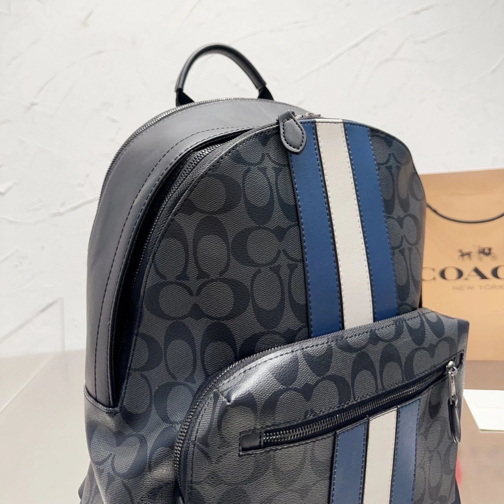 Coach雙肩包 蔻馳包包 男生雙肩後背包 大容量多隔層電腦包 筆電背包 商務通勤包 運動包 旅行包 學生書包 經典老花-細節圖5